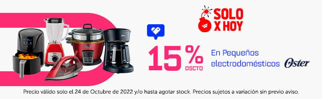 15% dscto en Pequeños electrodomésticos OSTER