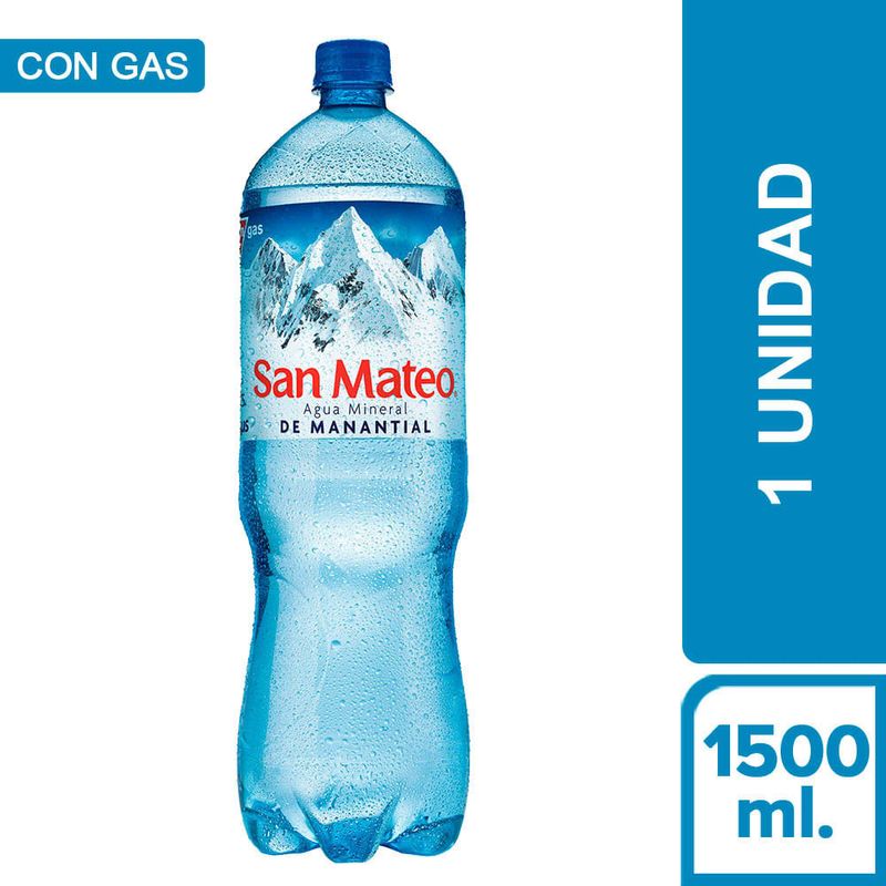 Agua con gas en botella