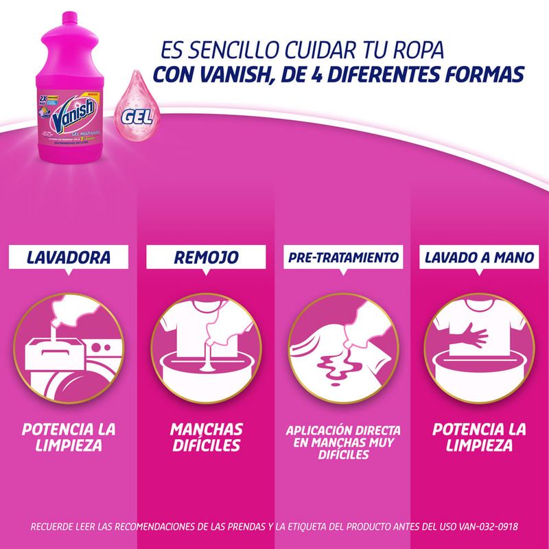 VANISH QUITAMANCHAS LIQUIDO GALON X 3.785 ML ROSADO