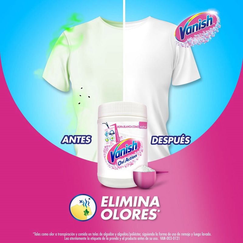 Vanish Oxi Action Elimina Olores- Quitamanchas para Ropa Blanca y