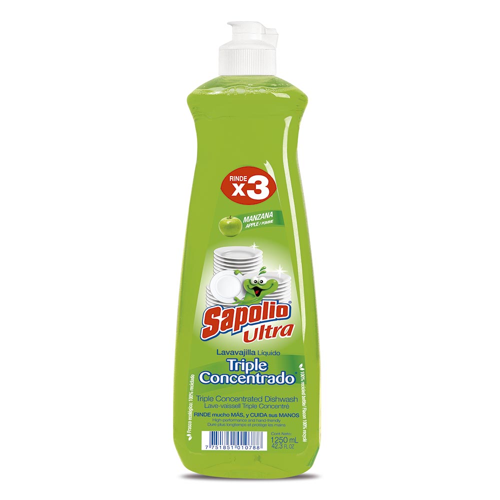 Lavavajilla Líquido SAPOLIO Manzana Botella 500 ml