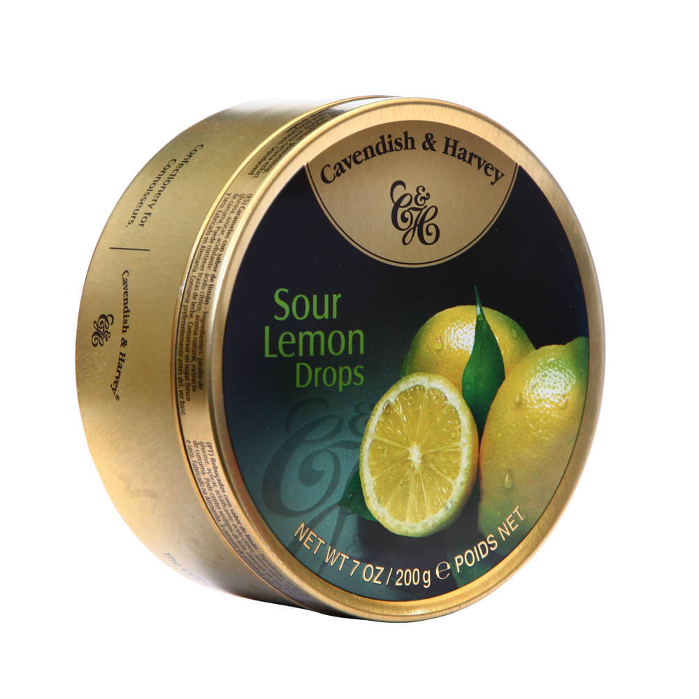 Caramelos Cavendish & Harvey Sour Lemon Drops Lata 200 G - Metro.pe