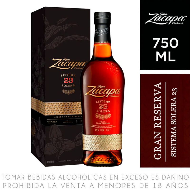 Ron ZACAPA Solera Gran Reserva Botella 750ml