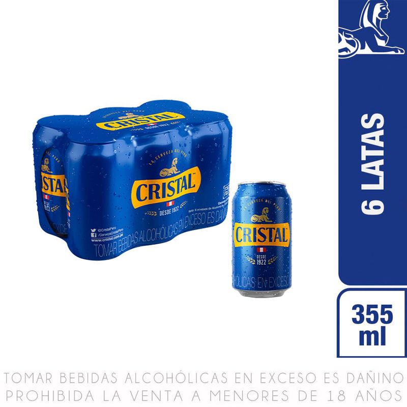 Agua Cristal 6 botellas de 1 l c/u