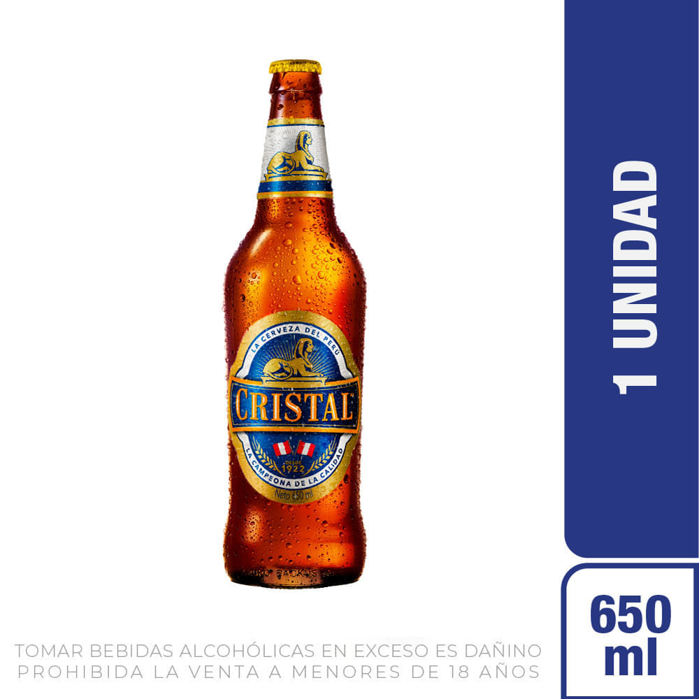 Cerveza Cristal Botella 650ml 