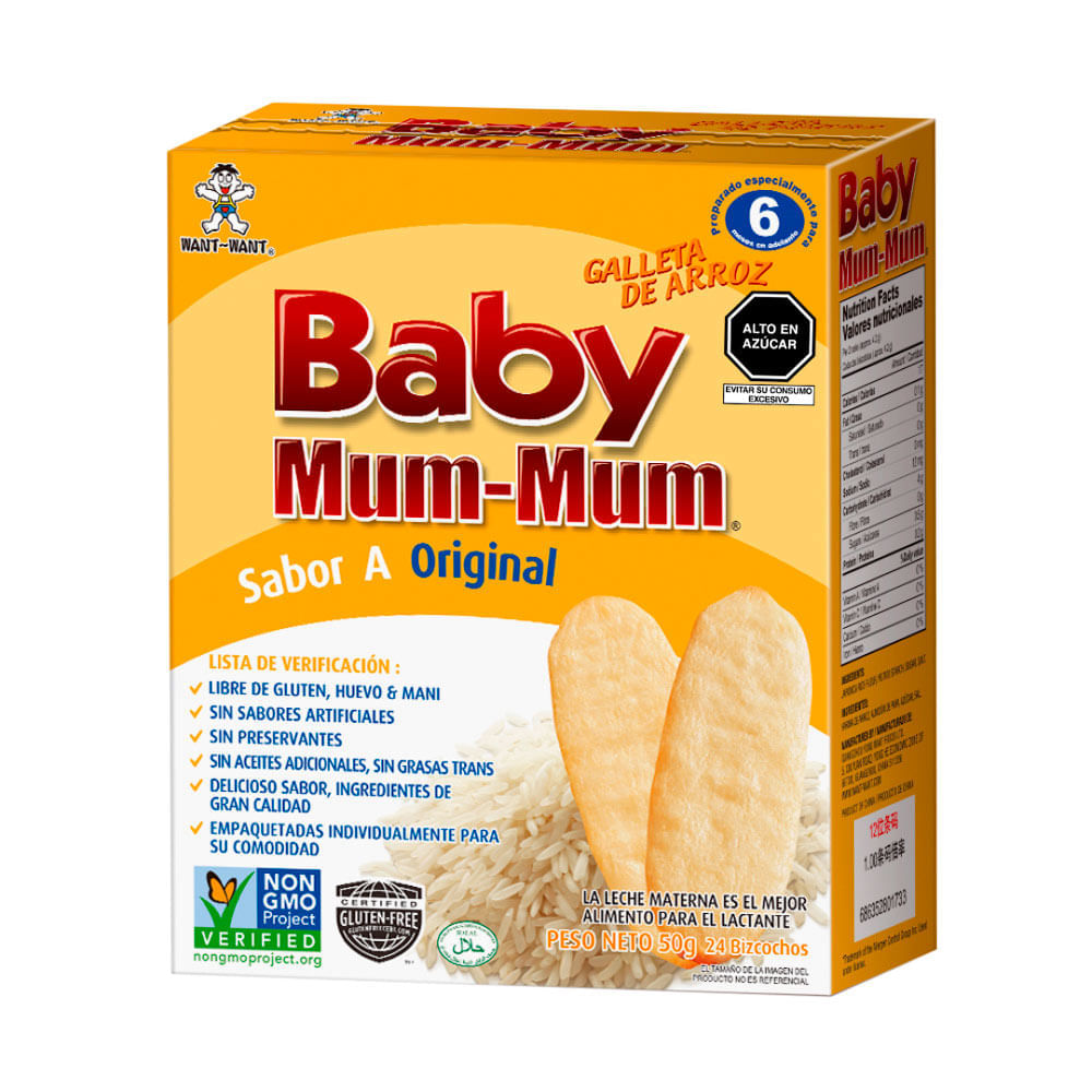 Galleta Baby Mum Mum Original + 6 Meses 50Gr Galletas de arroz