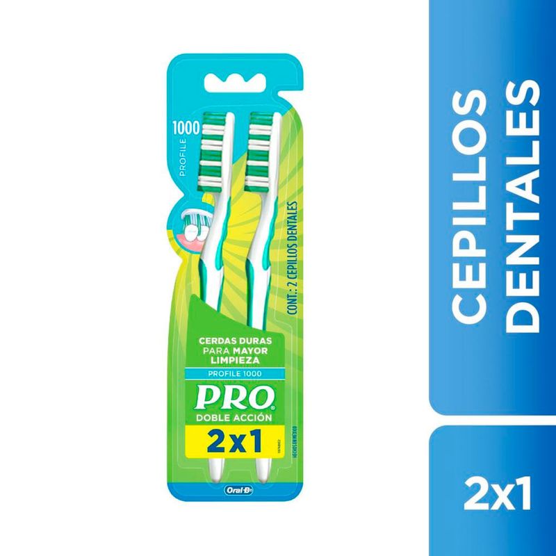 Pro cepillo cerdas duras pack x 2 unid