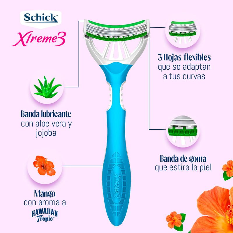 Twopack-M-quina-de-Afeitar-Desechable-Schick-Xtreme-3-Hawaiian-Tropic-4-5399