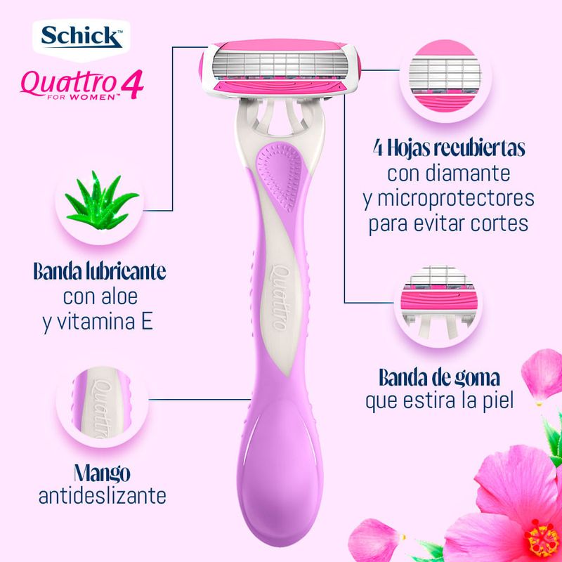 Twopack-M-quina-de-Afeitar-Desechable-Schick-Quattro-4-Piel-Delicada-4-741
