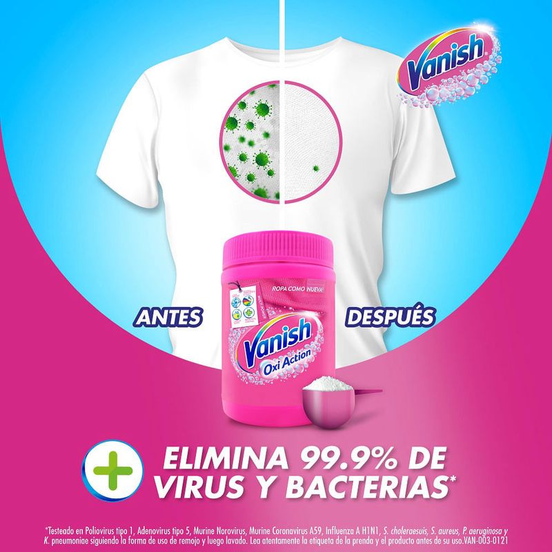 Quitamanchas Vanish Polvo Rosa + Blanco 450 g 2 un.