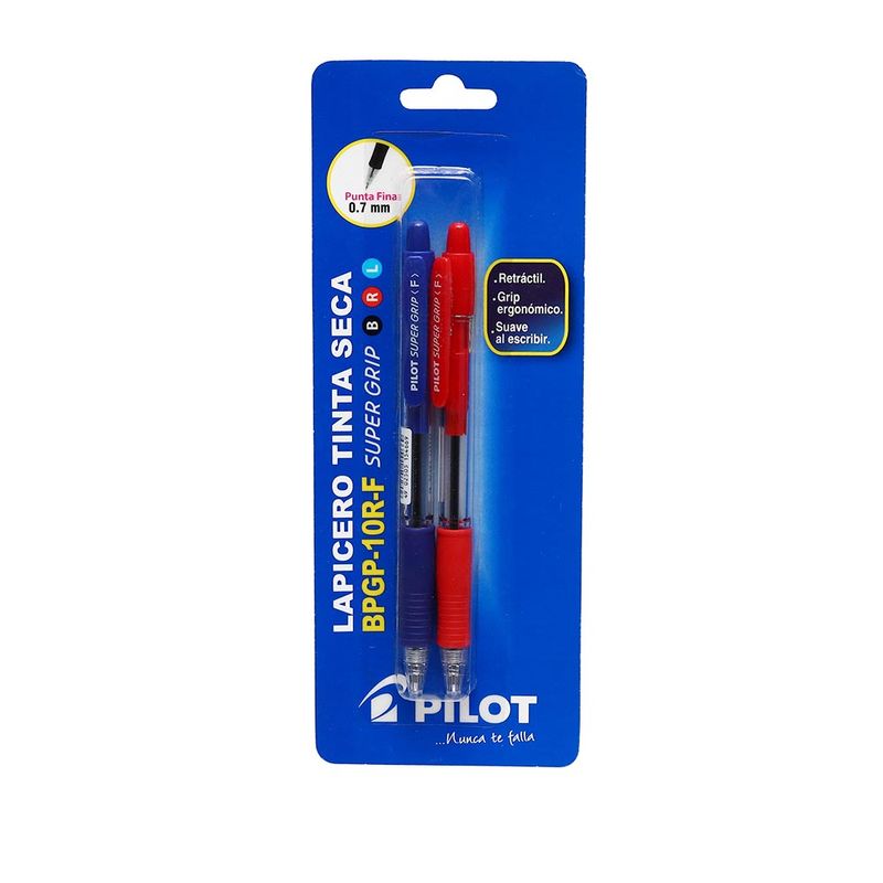 Boligrafos pilot supergrip pack 3 boligrafos azules : : Oficina y  papelería