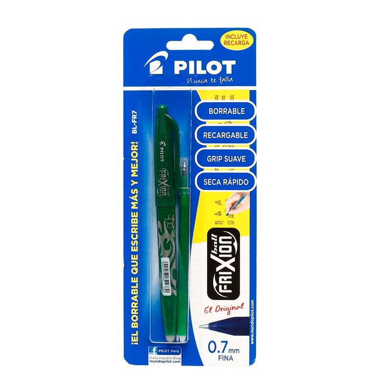 Pilot Bolígrafo borrable, verde perla, 0.015 in (LKFBS60UF-PG)