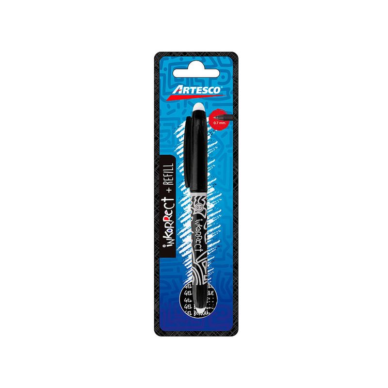 Lapicero-Tinta-de-Gel-Borrable-Inkorrect-Artesco-Negro-1-113667