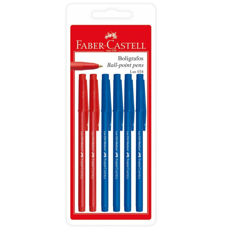 Faber-Boligrafos-034-X-6-4Azul-2Rojo-1-19907