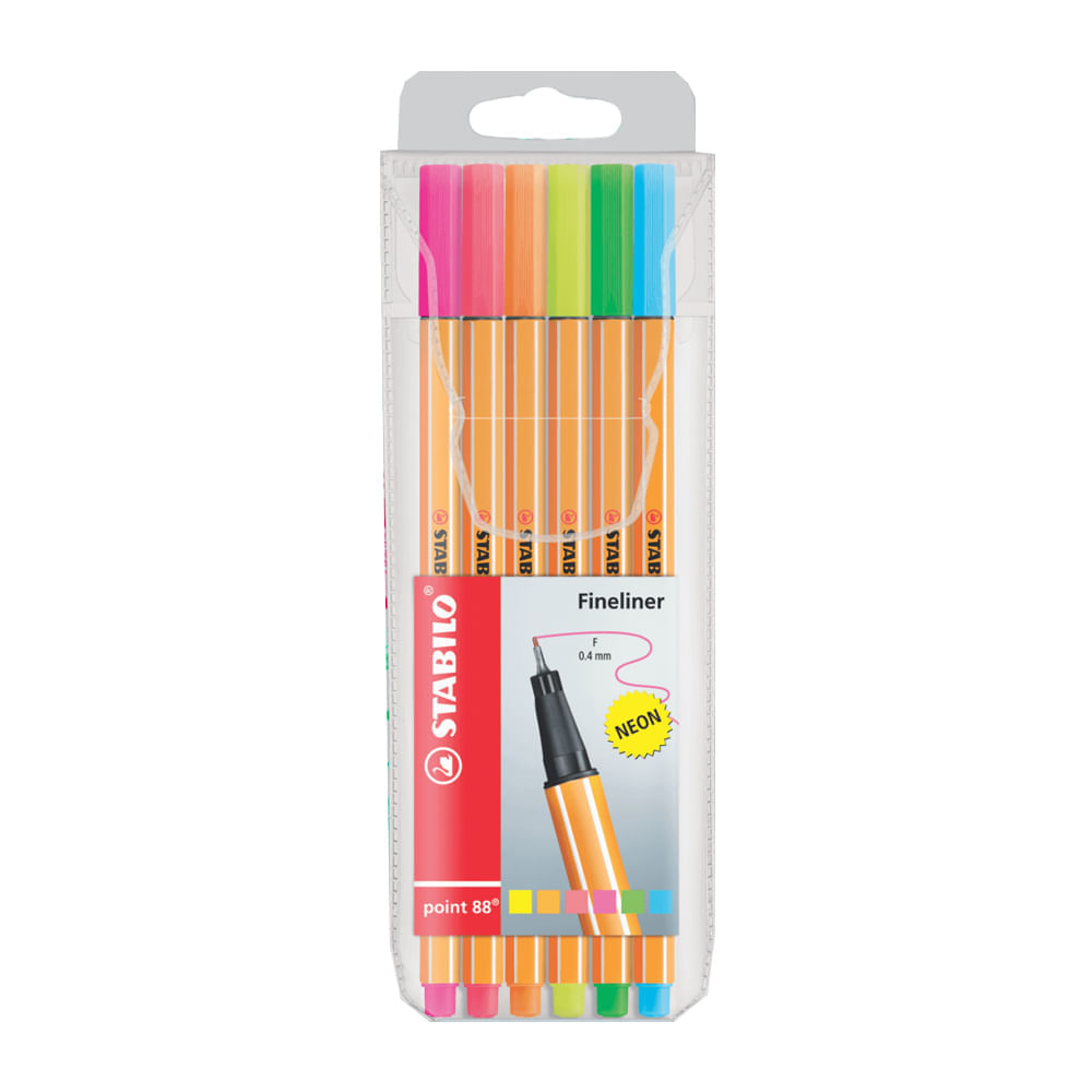 Fine Pen Stabilo Point 88 Estuche x 40 Unidades Incluye Colores Pastel