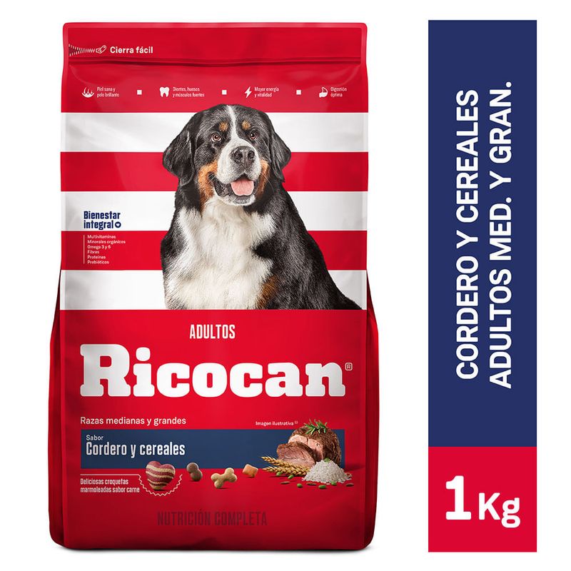 Ricocan-Alimento-para-Perros-Adultos-Raza-Mediana-Grande-Cordero-y-Cereales-Bolsa-1-Kg-1-34829195