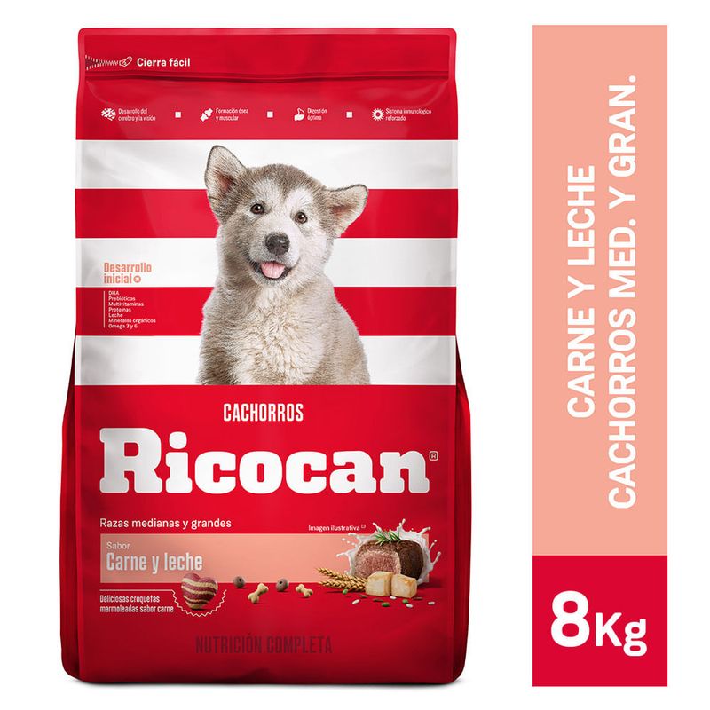Ricocan-Alimento-para-Perros-Cachorros-Raza-Mediana-Grande-Carne-y-Leche-Bolsa-8-Kg-1-34829206