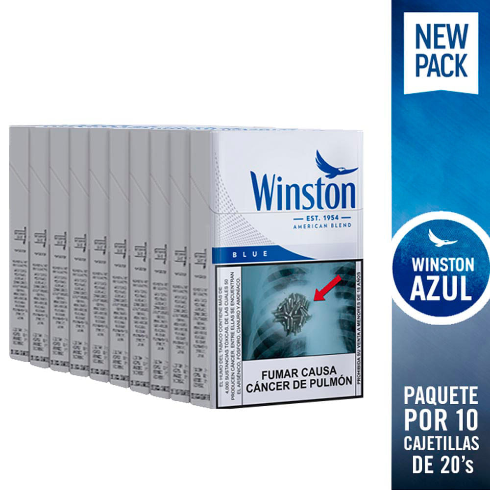 Pack x10 Cigarrillos Winston Azul 20un