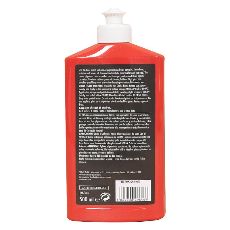 Cera para Auto Rojo Botella 500 ml 