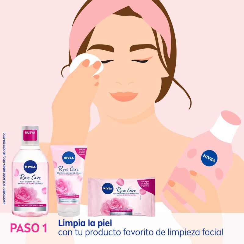 Gel Limpiador Facial Micelar NIVEA Rose Care Para Todo Tipo De Piel X 150 Ml