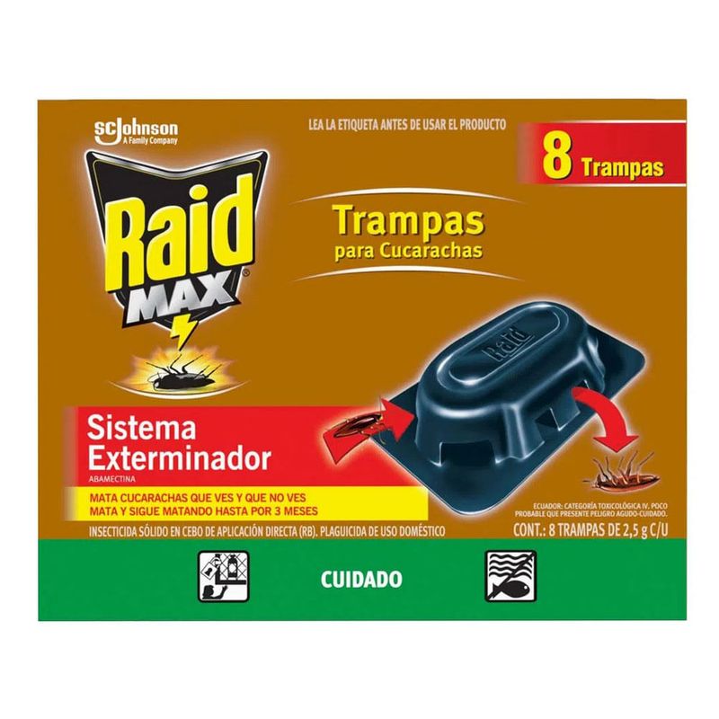 Comprar Sistema Exterminador Raid® Max®, Trampas Para Cucarachas 4 Piezas  16 G/12