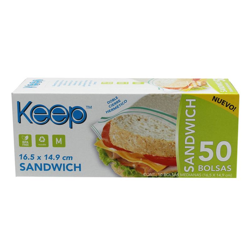 Bolsas Herméticas Ziploc Sandwich 50 pzas