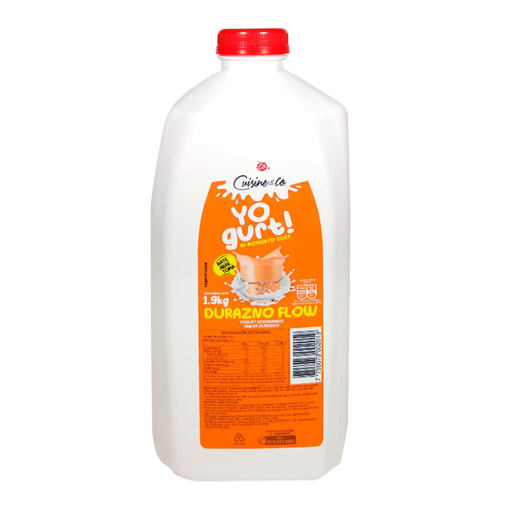 Yogurt Bebible Sabor Durazno Botella 1 9 Kg Metro Pe