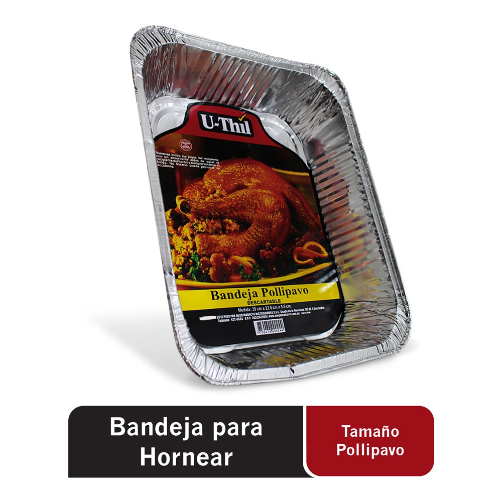 Bandeja Alum Pollipavo 32X26X6Cm Uso Diario