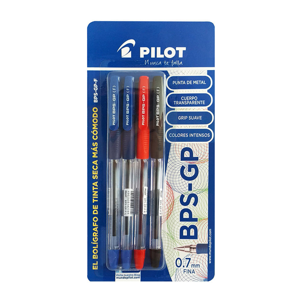 PACK x3: Bolígrafo Pilot Frixion Azul, Negro y Rojo Borrable 0.4mm