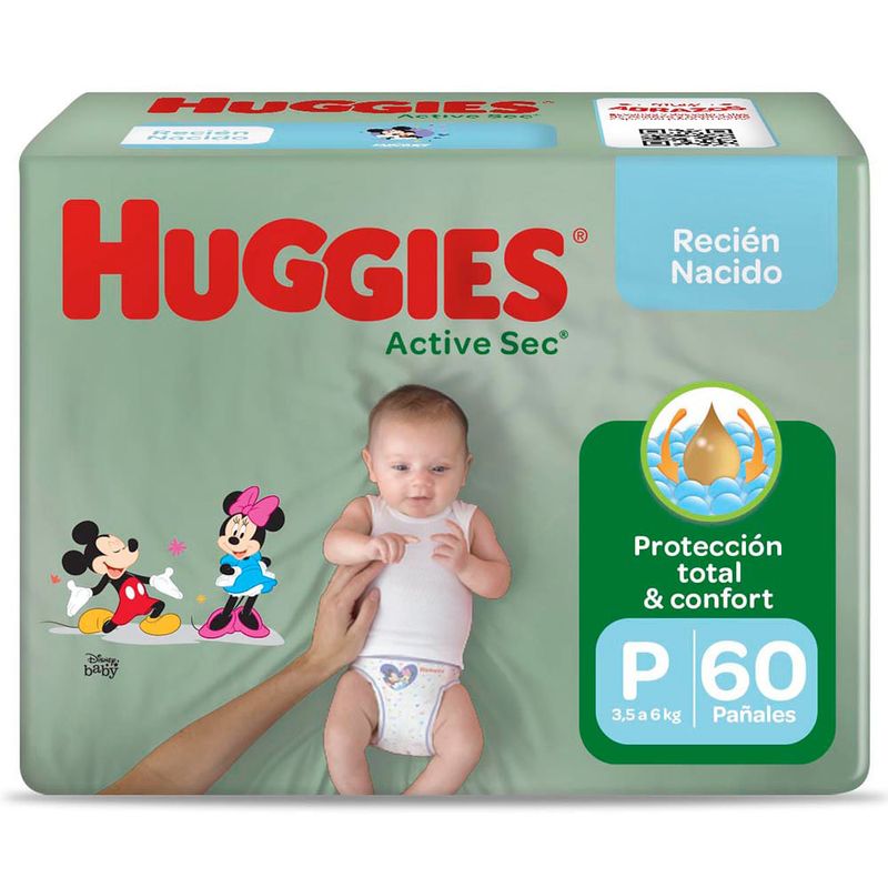 Pañales Huggies Active Sec Recién Nacido