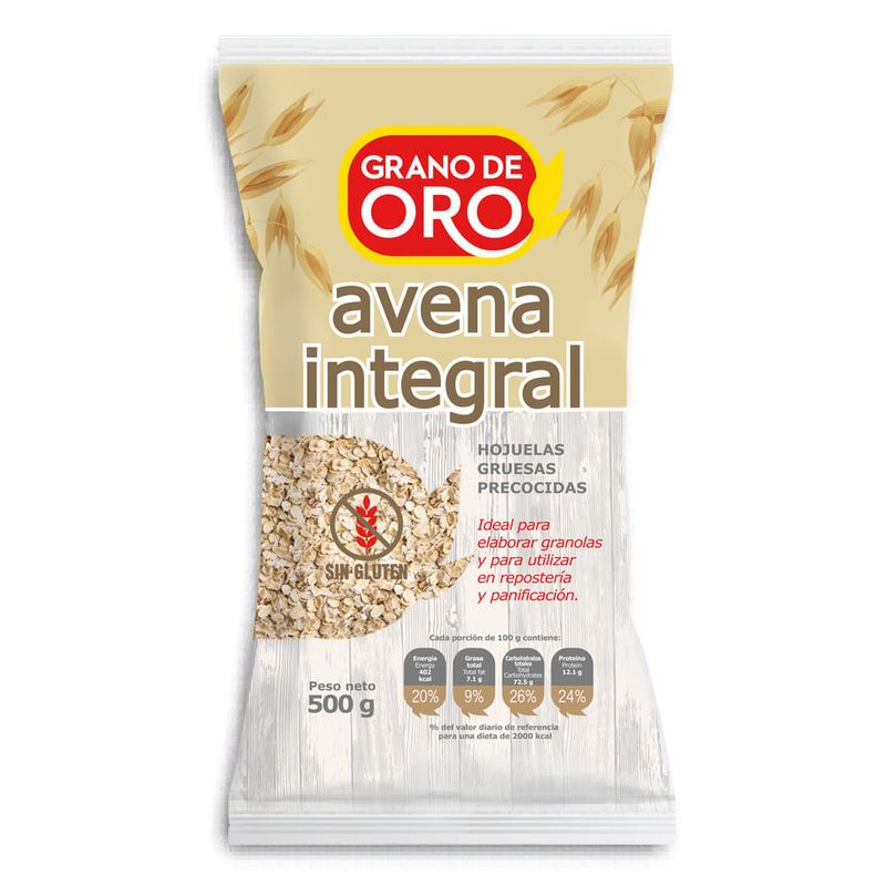 Avena Integral GRANO DE ORO Hoja Gruesa Pote 900g