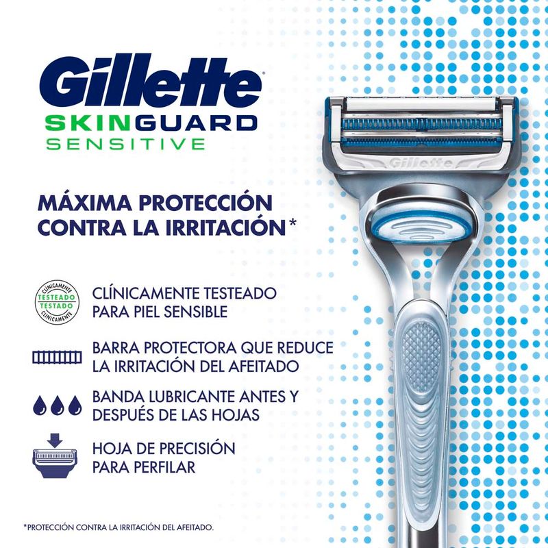 Gillette SkinGuard - Maquinillas de afeitar, 1 Gillette Razor, 4 repuestos  de cuchilla de afeitar, diseñadas para hombres con irritación de la piel