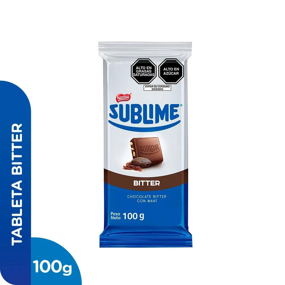 Chocolate Bitter con Maní Sublime Tableta 100 g Metro.pe