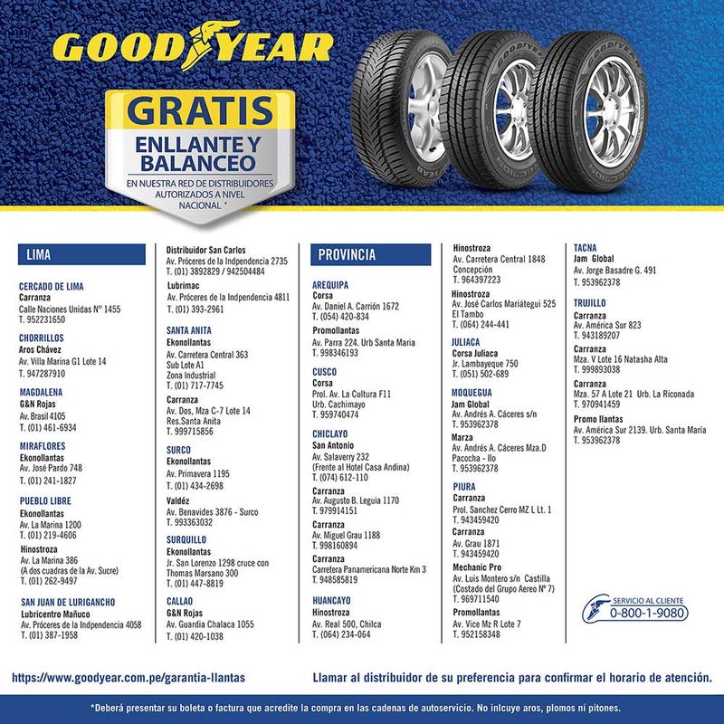 LLanta Radial Goodyear 185 70R Aro 14 Eagle Ventura Metro.pe