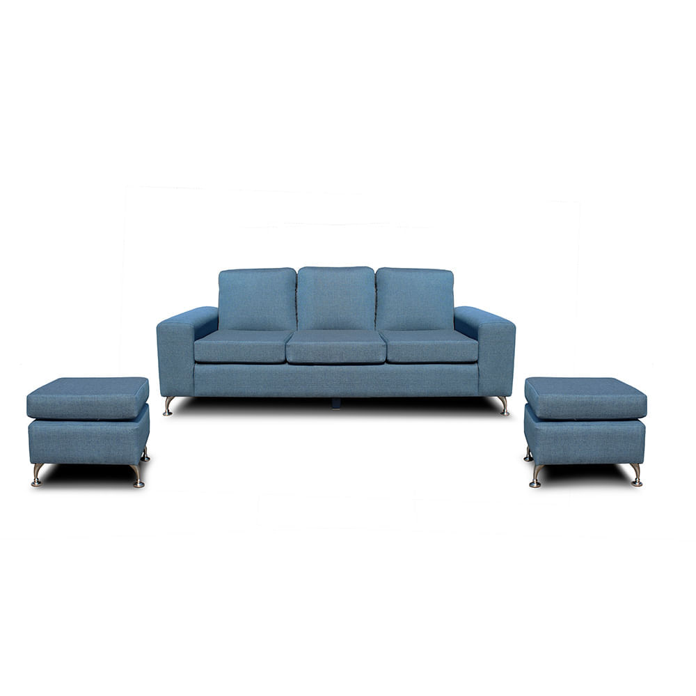 Sillón Casabella Hamburg Seccional + Puff Acero