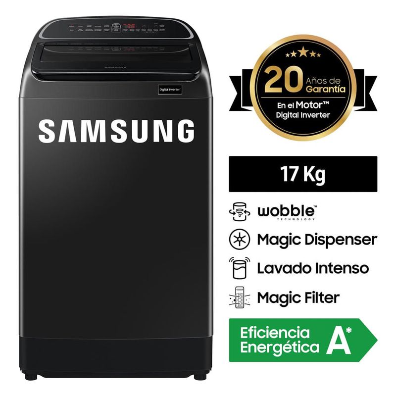 SAMSUNG Lavadora Automática 17 Kg Blanca Wa17T6260Bw/Zs Samsung