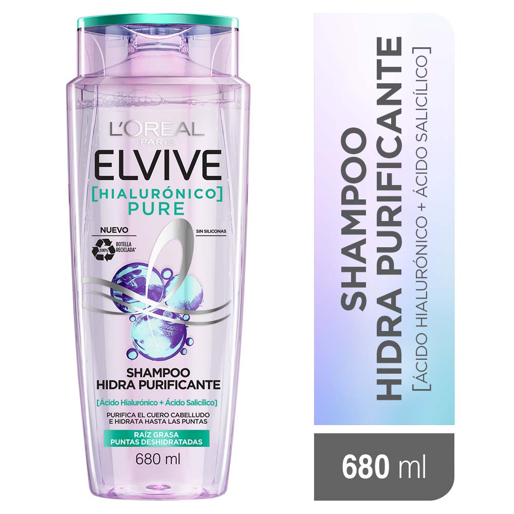 Shampoo Elvive Hialurónico Pure Shampoo 680ml Metro.pe