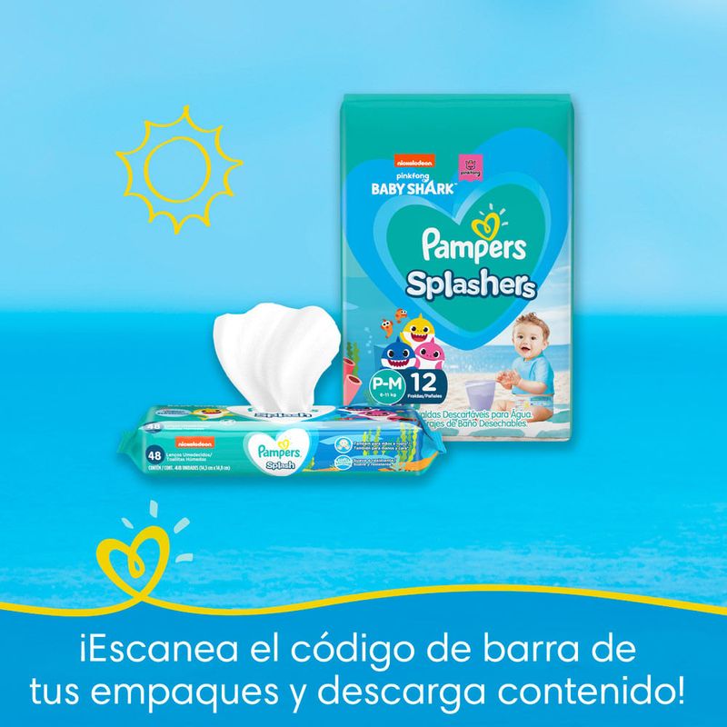 Pañales para Piscina Pampers Splashers Talla P/M 12 un. 