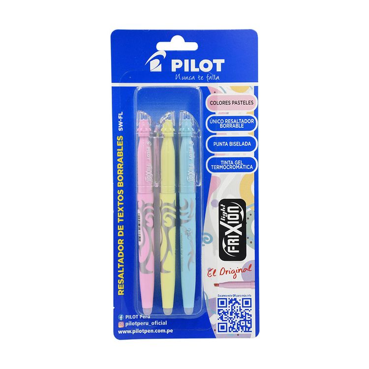 Resaltador Tinta Pilot Frixion Borrable Colores Pasteles 1 