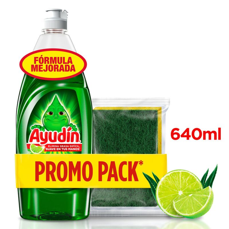 Lavavajillas Líquido Ayudín Limón y Sábila 640ml 