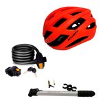 Kit-de-Protecci-n-para-Bicicleta-Casco-MTB-Talla-M-Rojo-Cadena-Inflador-Port-til-1-247213