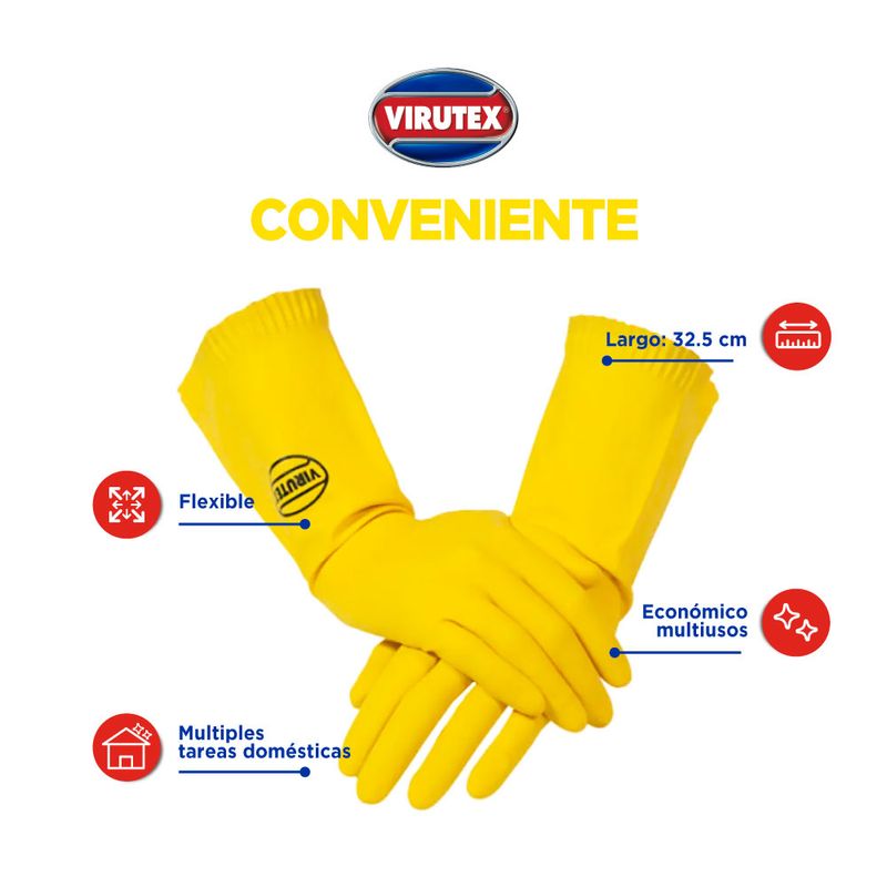 GUANTE AMARILLO MARCA VIRUTEX CONVENIENTE CLASICA - TALLAS S, M y L