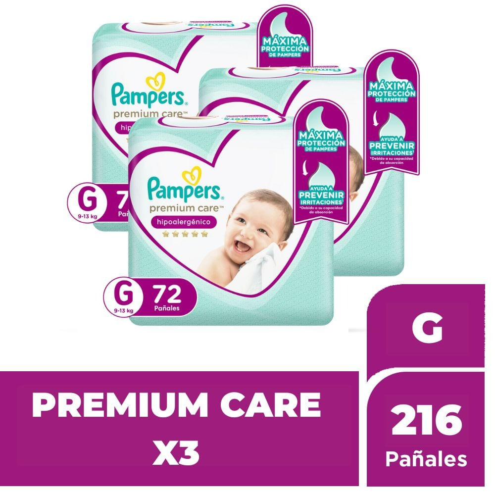 PAMPERS Pañales Pampers Premium Care Talla XG 60 Unidades