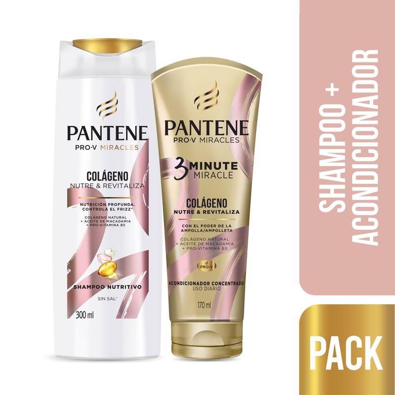 Shampoo Pantene Miracles Colágeno Nutritivo 300 mL