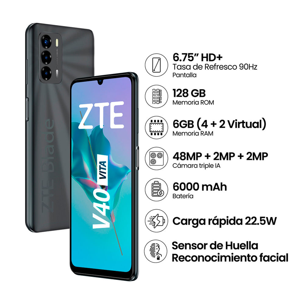 Smartphone ZTE Blade V40 Vita ZTE 8045 4GB 128GB Negro