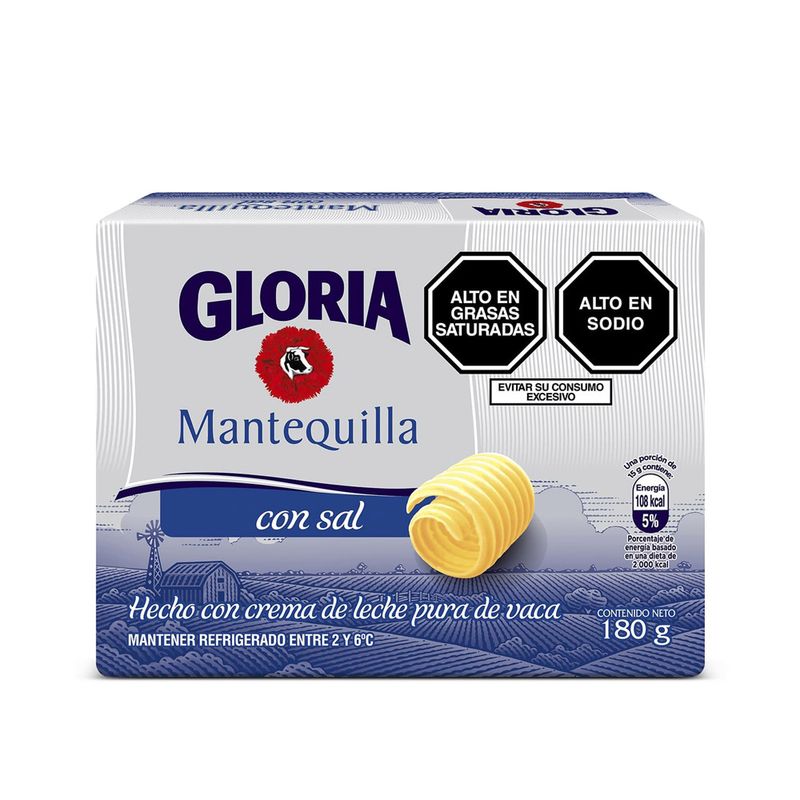 Mantequilla GLORIA sin Sal Barra 200g