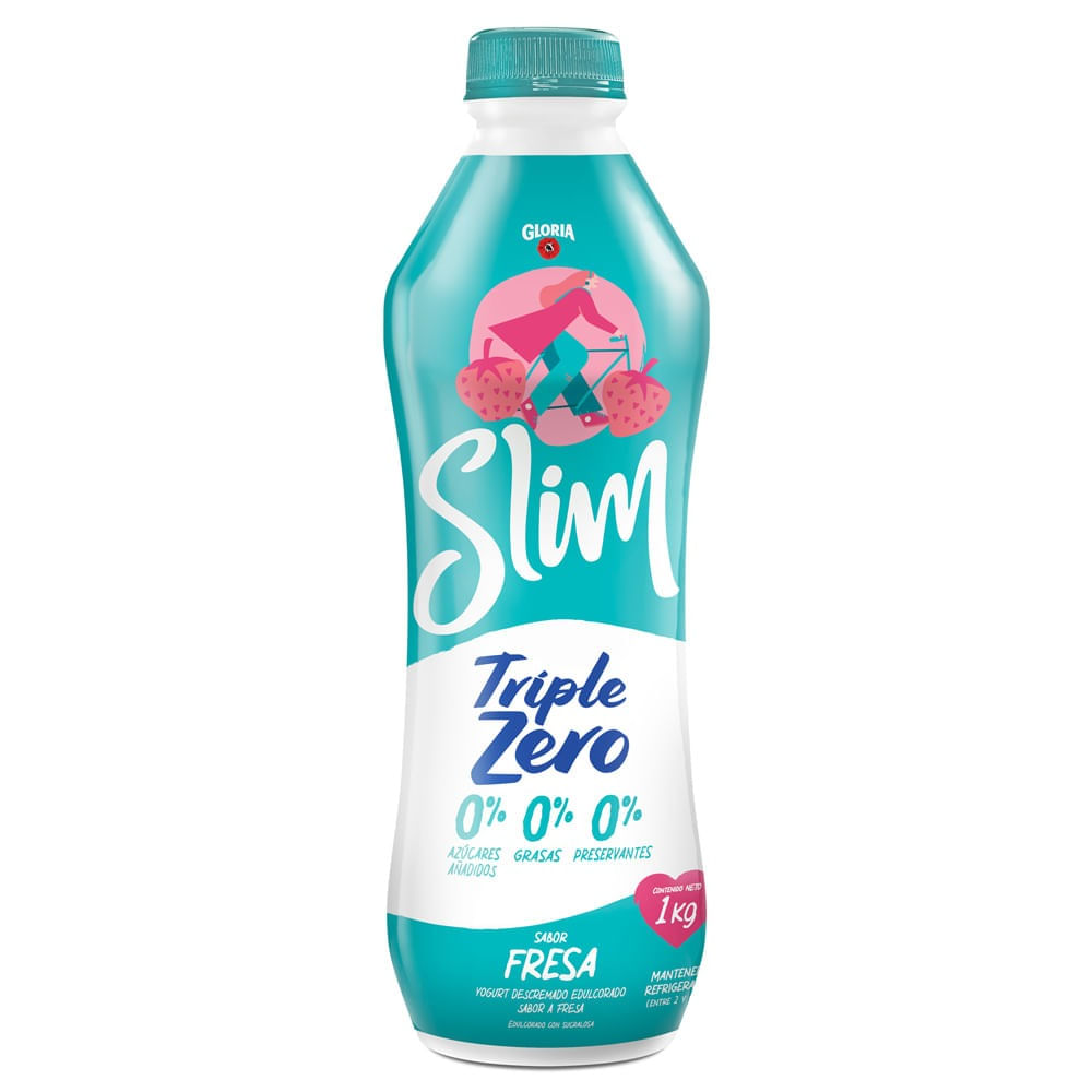 Yogurt Bebible Gloria Slim Fresa Botella 1kg Metro Pe