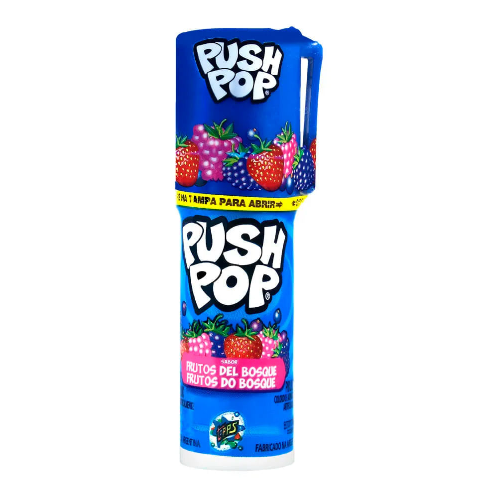 Caramelo Push Pop Sabor Frutos del Bosque 15g 