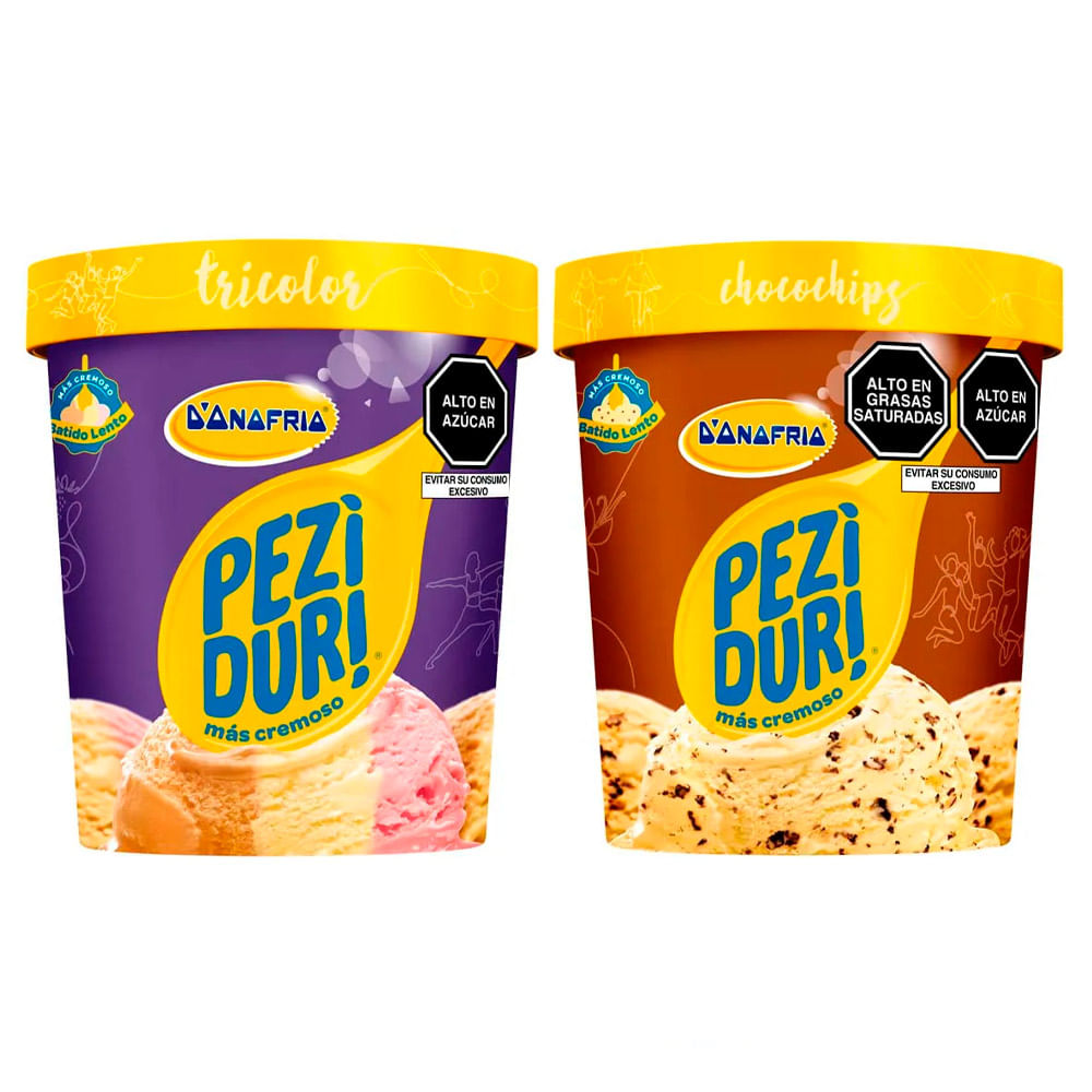 Pack Helado de Crema Peziduri 900ml: Tricolor + Chochochip - Metro.pe