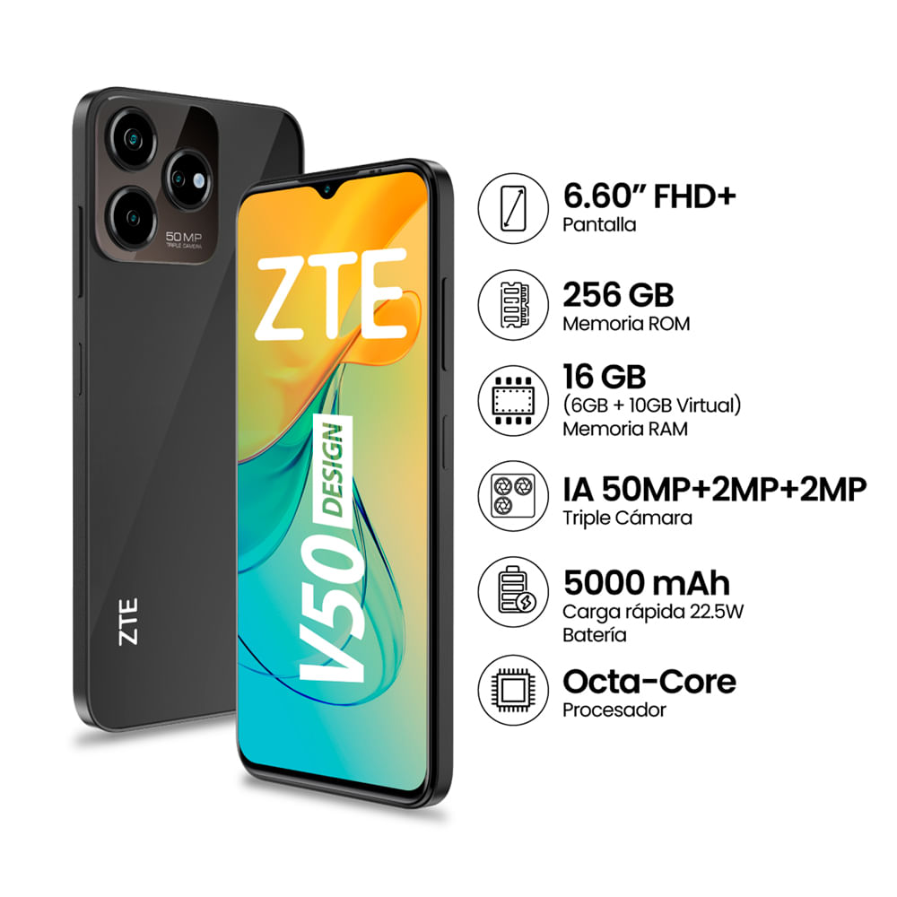 Smartphone ZTE V50 Design Negro Metro pe smartphone-zte-v50-design-negro-metro-pe
